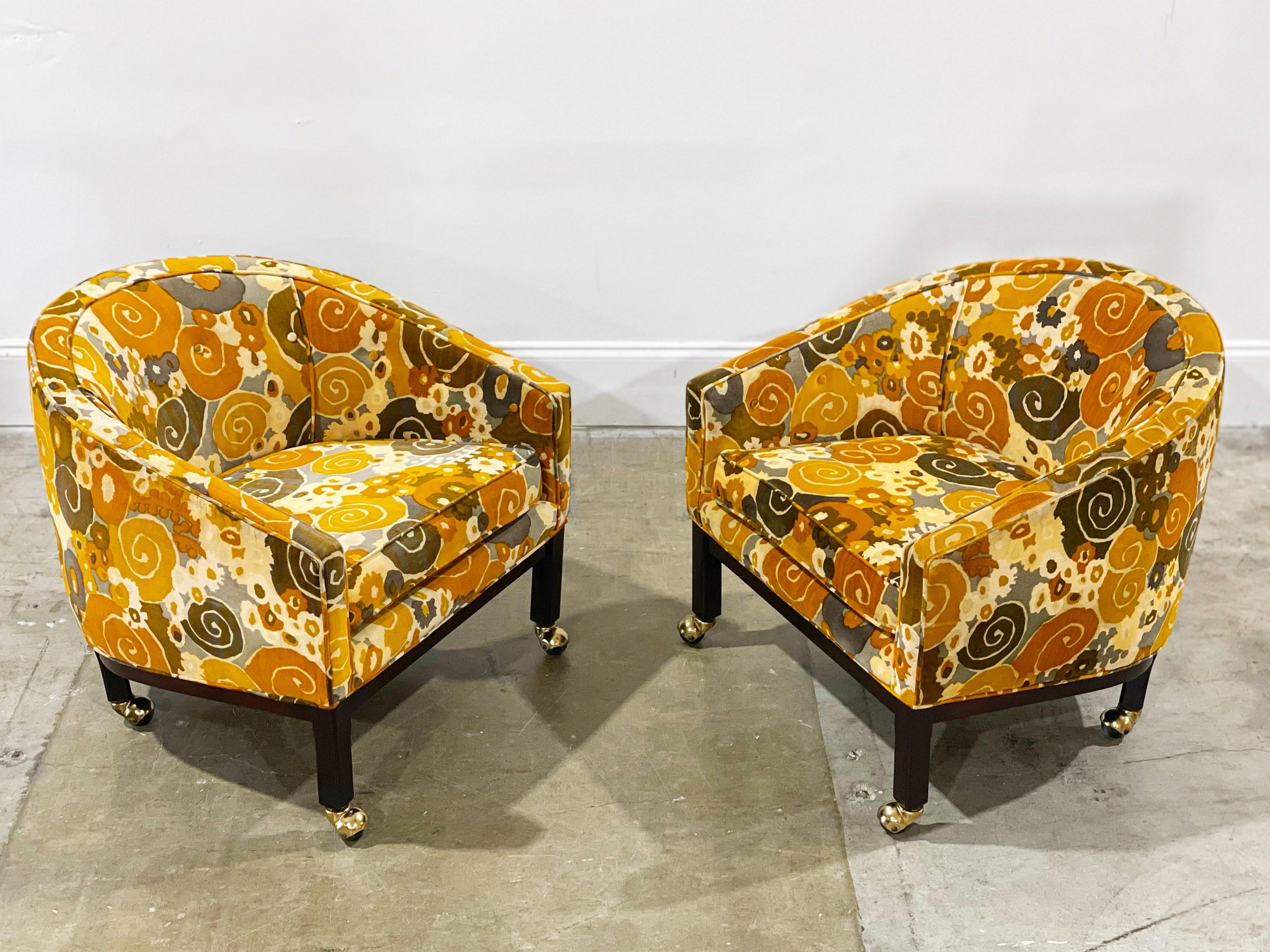 Kipp Stewart for Directional Lounge Chairs in Jack Lenor Larsen Velvet For Sale 9