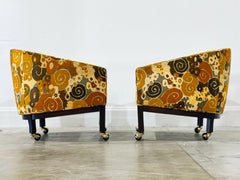 Kipp Stewart for Directional Lounge Chairs in Jack Lenor Larsen Velvet