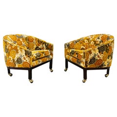 Kipp Stewart for Directional Lounge Chairs in Jack Lenor Larsen Velvet