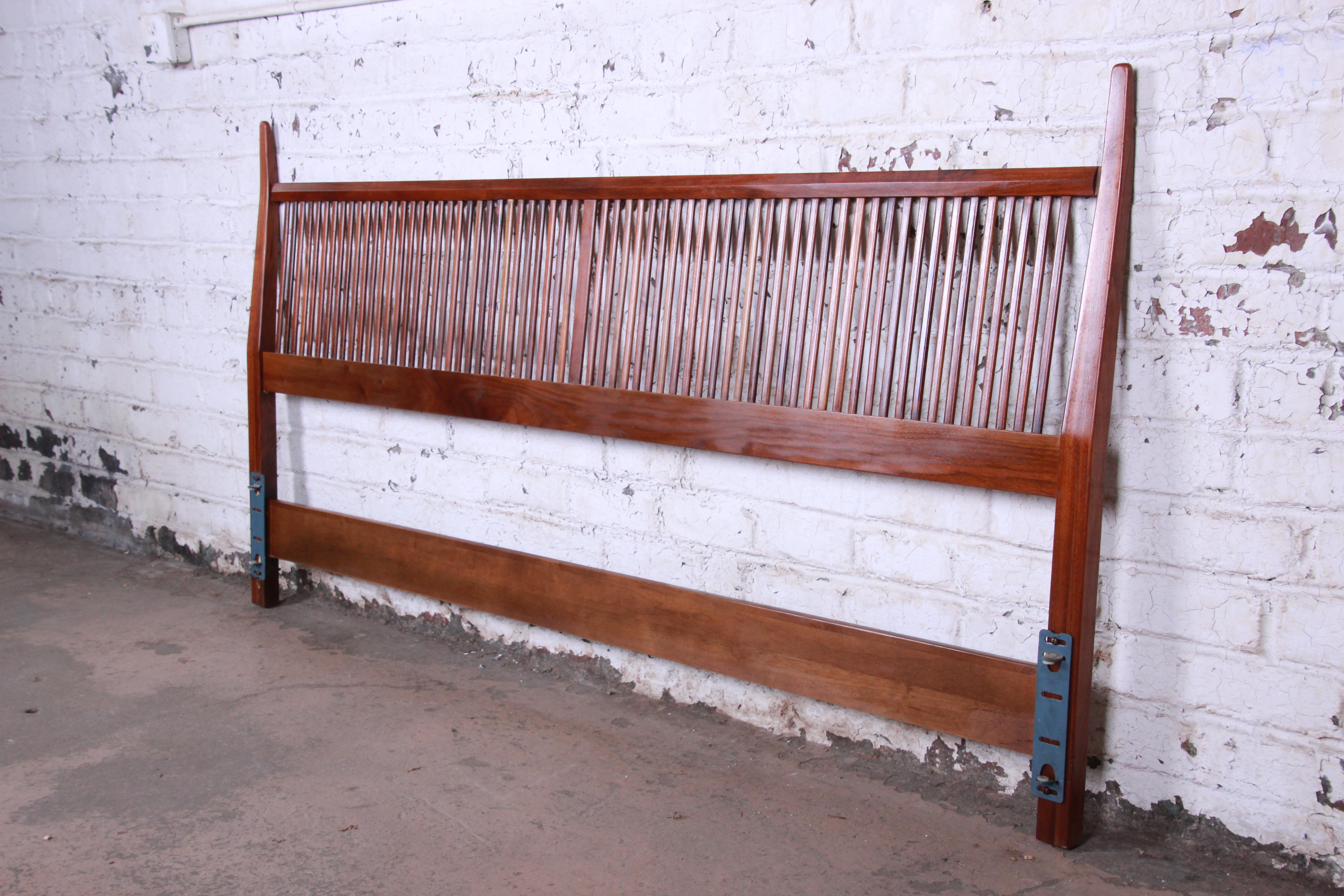 Mid-Century Modern Kipp Stewart for Directional Sculpted Walnut King Size Headboard