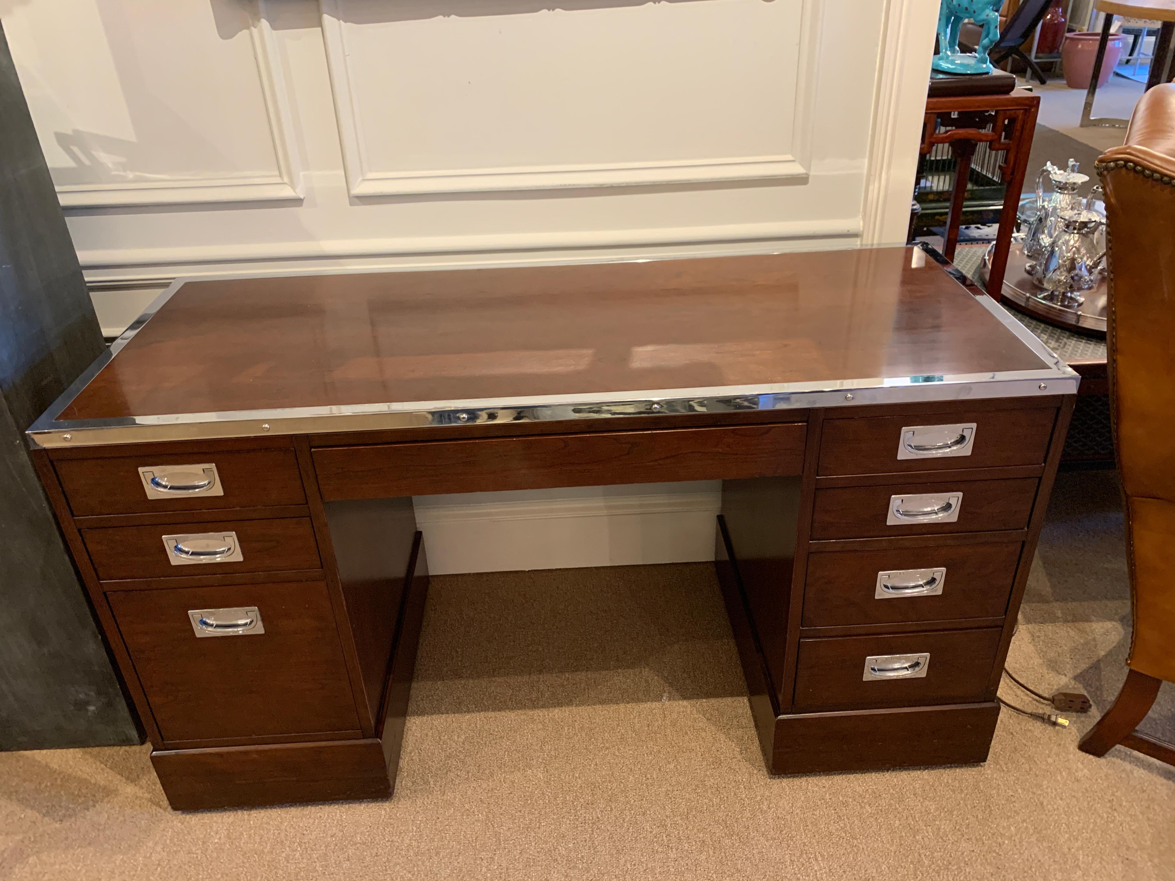20th Century Kipp Stewart for Directional Special Order Campaign Desk, 6400-B