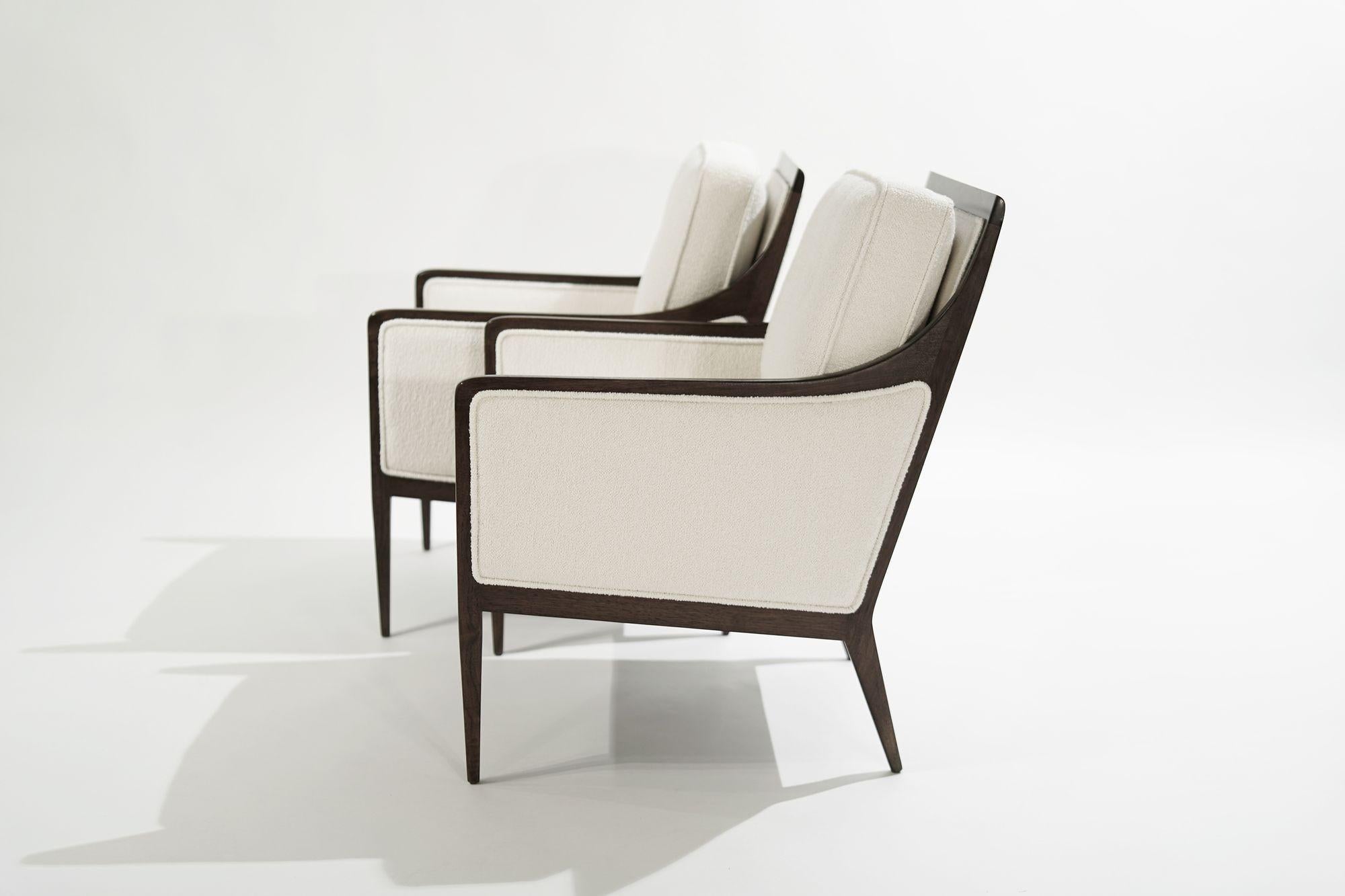 Bouclé Set of Lounge Chairs by Milo Baughman, Country Village Collection, C. 1950s For Sale