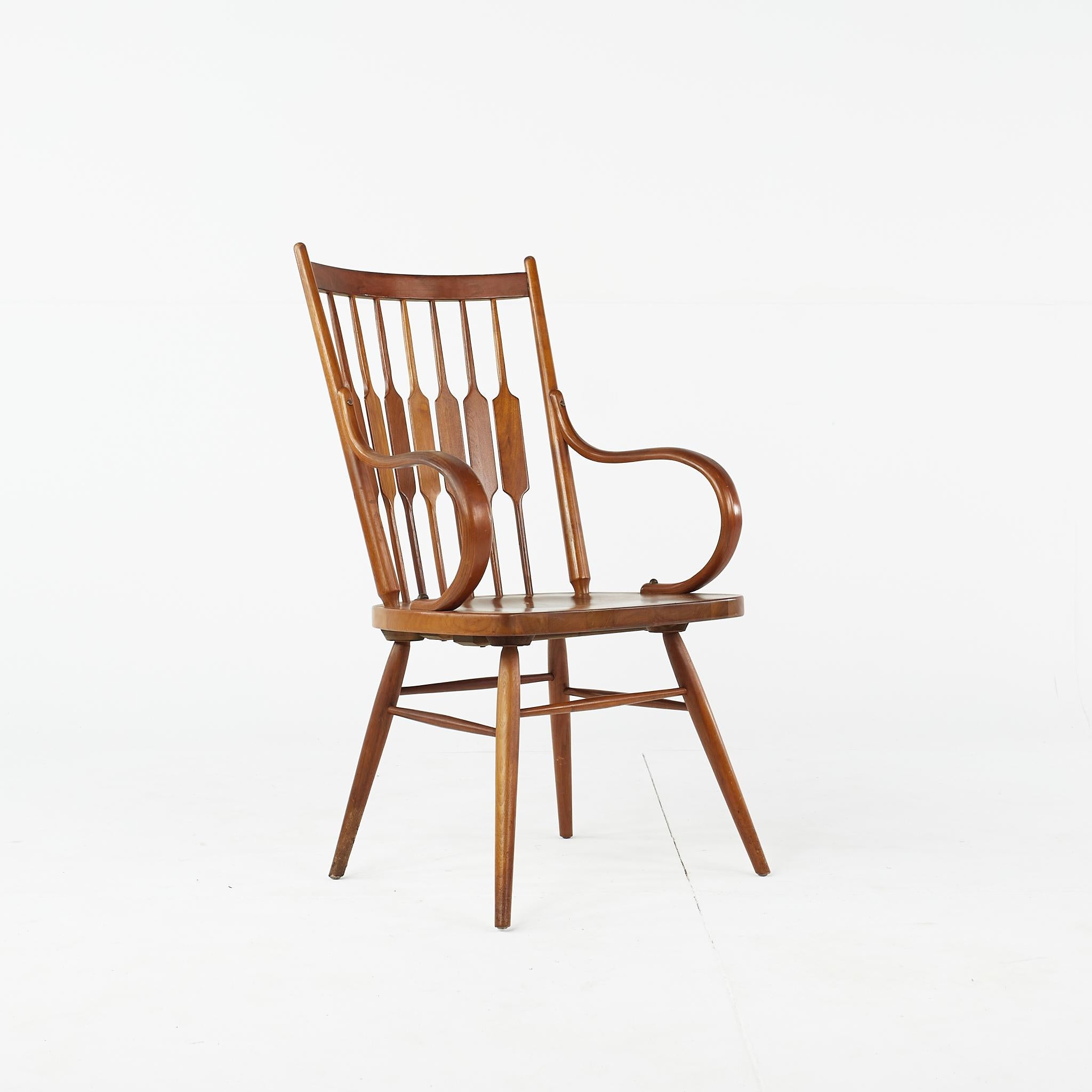Kipp Stewart for Drexel Centennial Mid Century Walnut Dining Chairs, Set of 6 For Sale 4