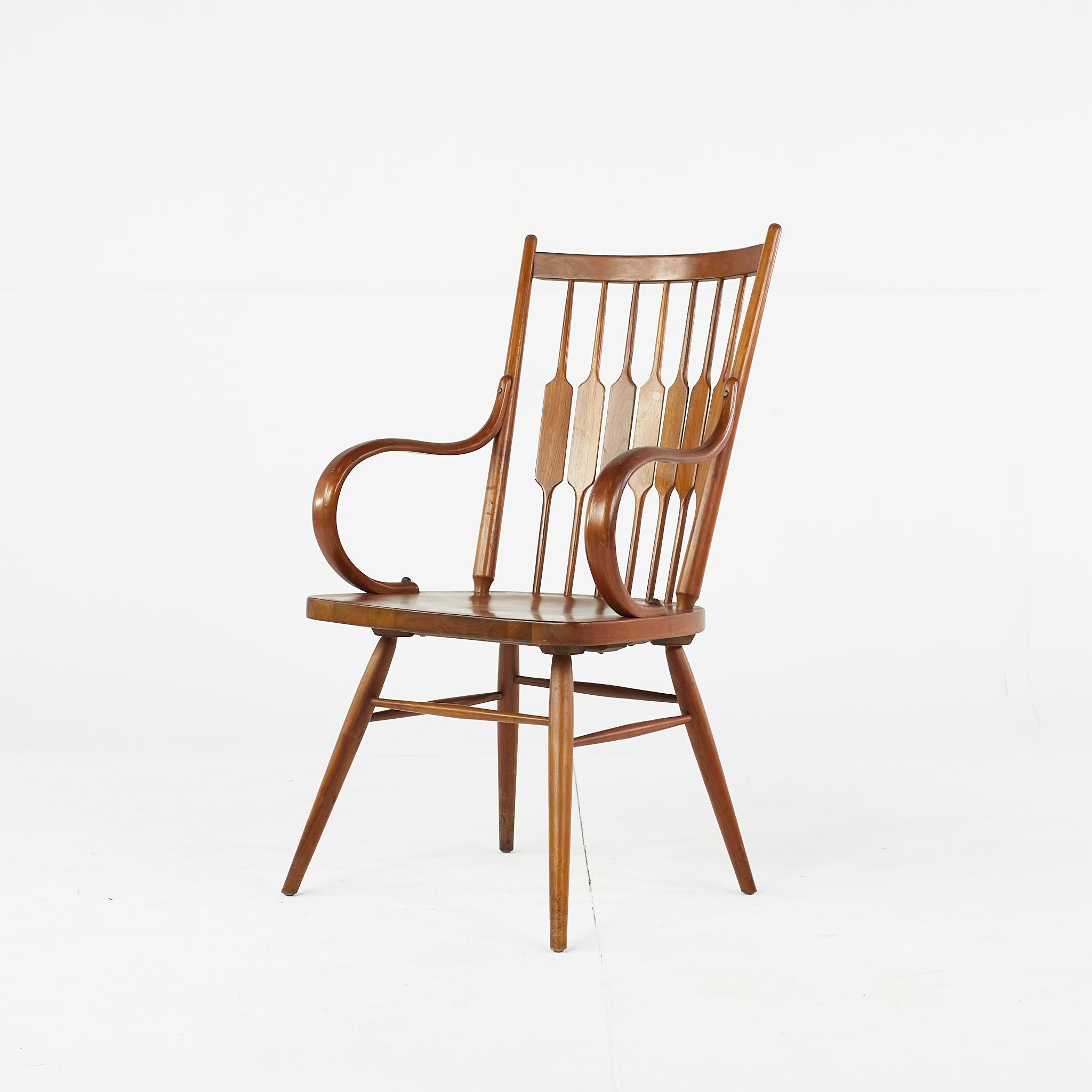 Kipp Stewart for Drexel Centennial Mid Century Walnut Dining Chairs, Set of 6 For Sale 6