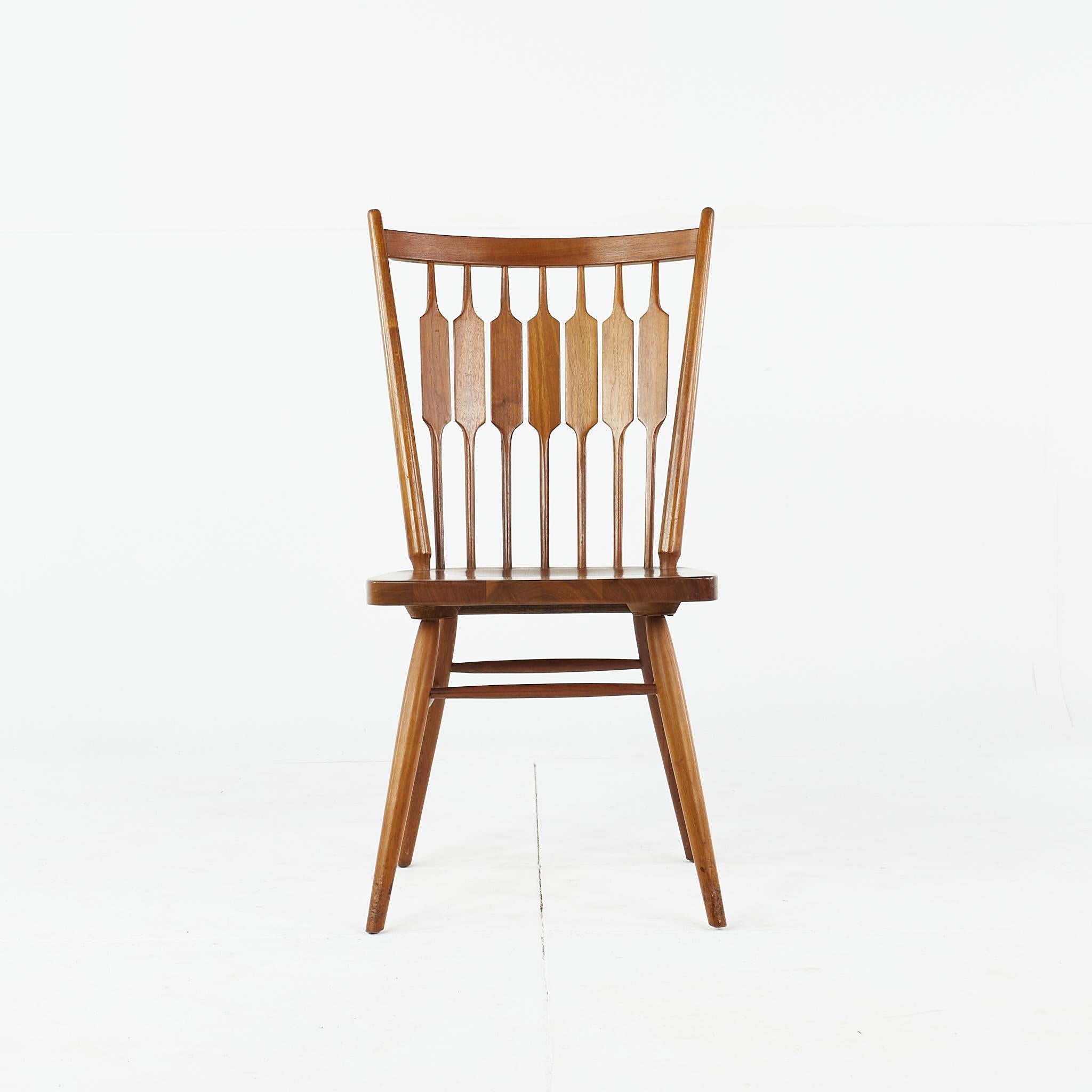 American Kipp Stewart for Drexel Centennial Mid Century Walnut Dining Chairs, Set of 6 For Sale