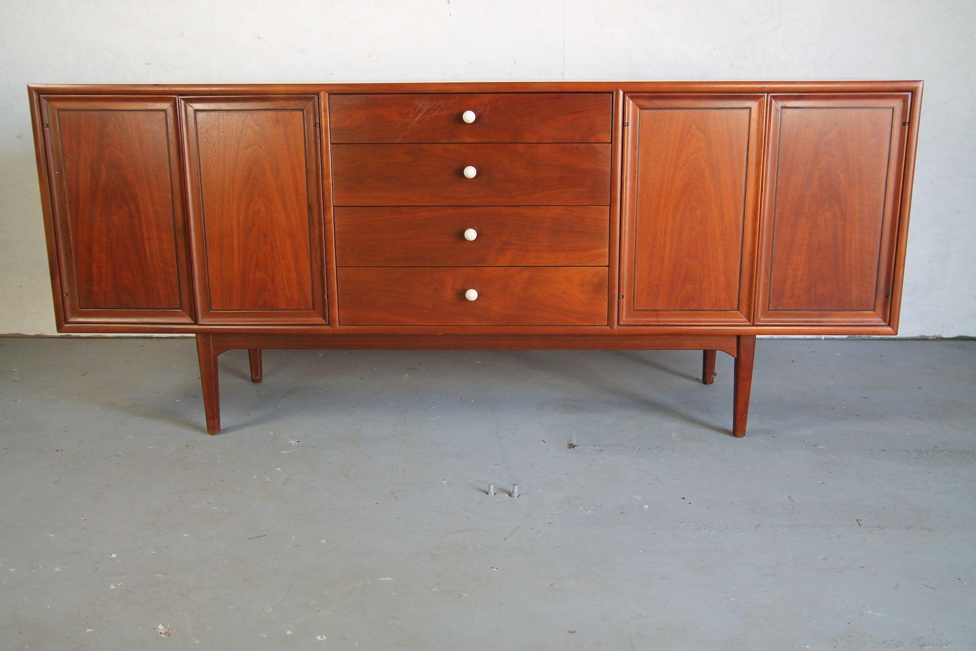 American Kipp Stewart For Drexel Credenza and Top Lighted Cabinet For Sale