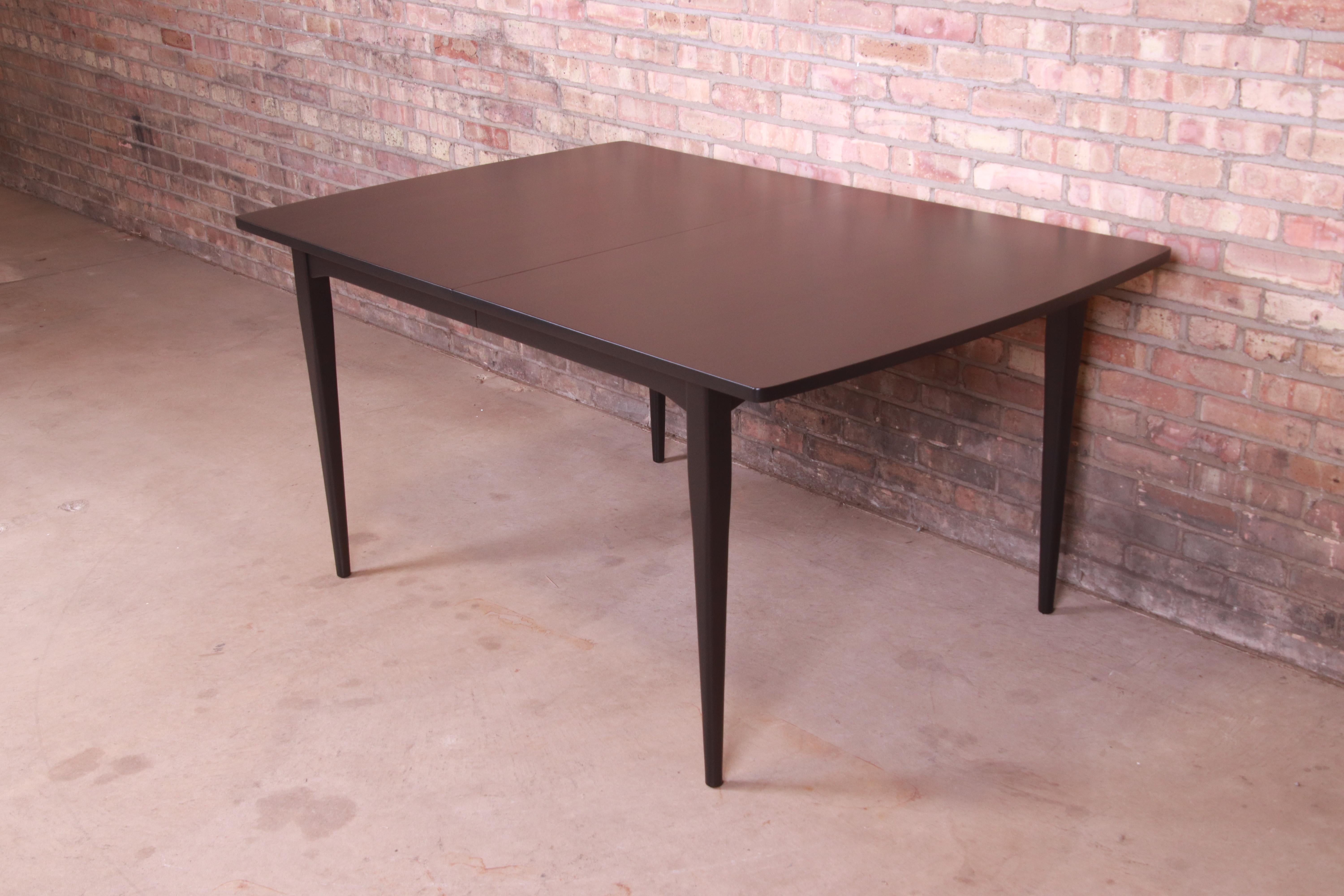 Kipp Stewart for Drexel Declaration Black Lacquered Dining Table, Refinished 4