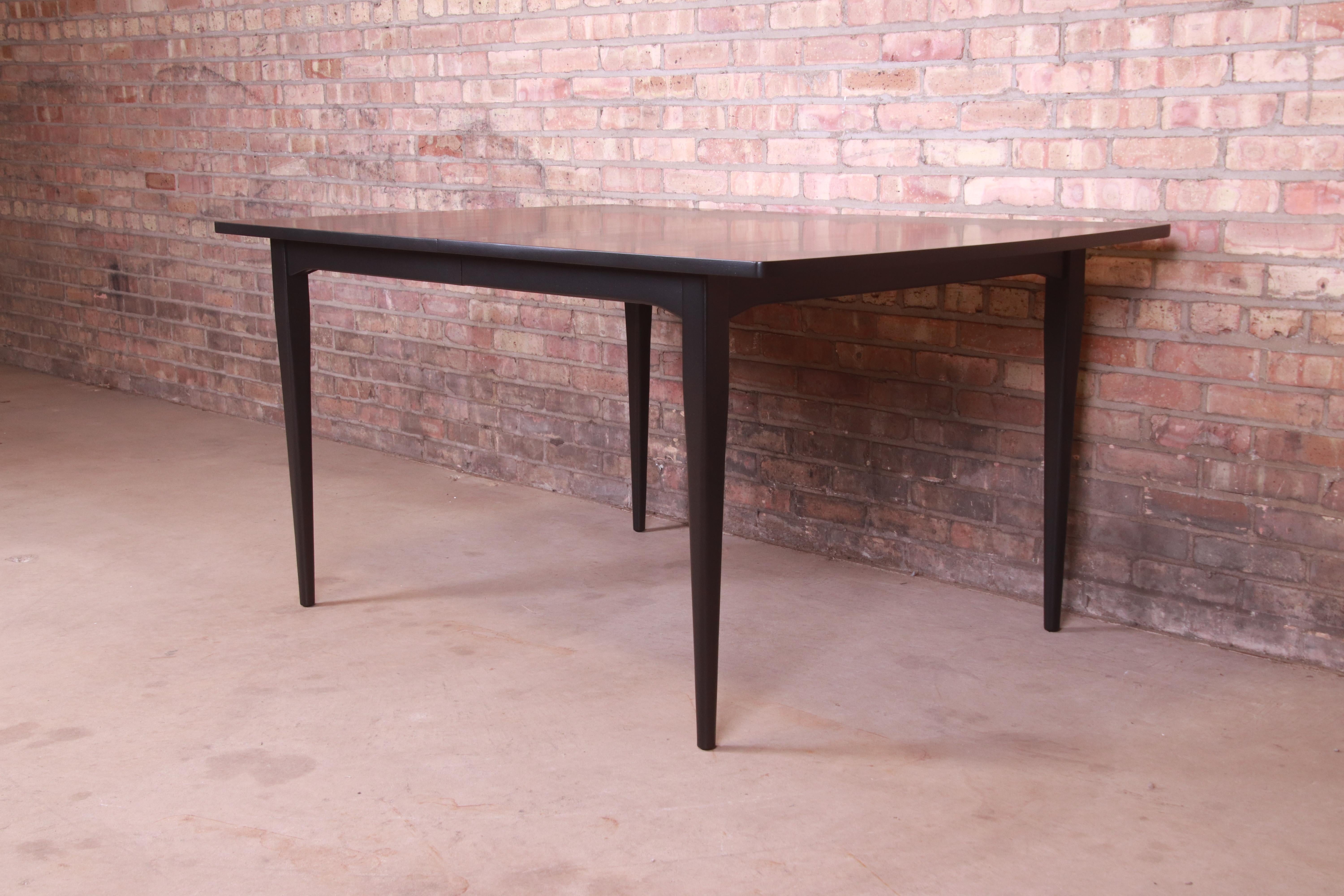 Kipp Stewart for Drexel Declaration Black Lacquered Dining Table, Refinished 5