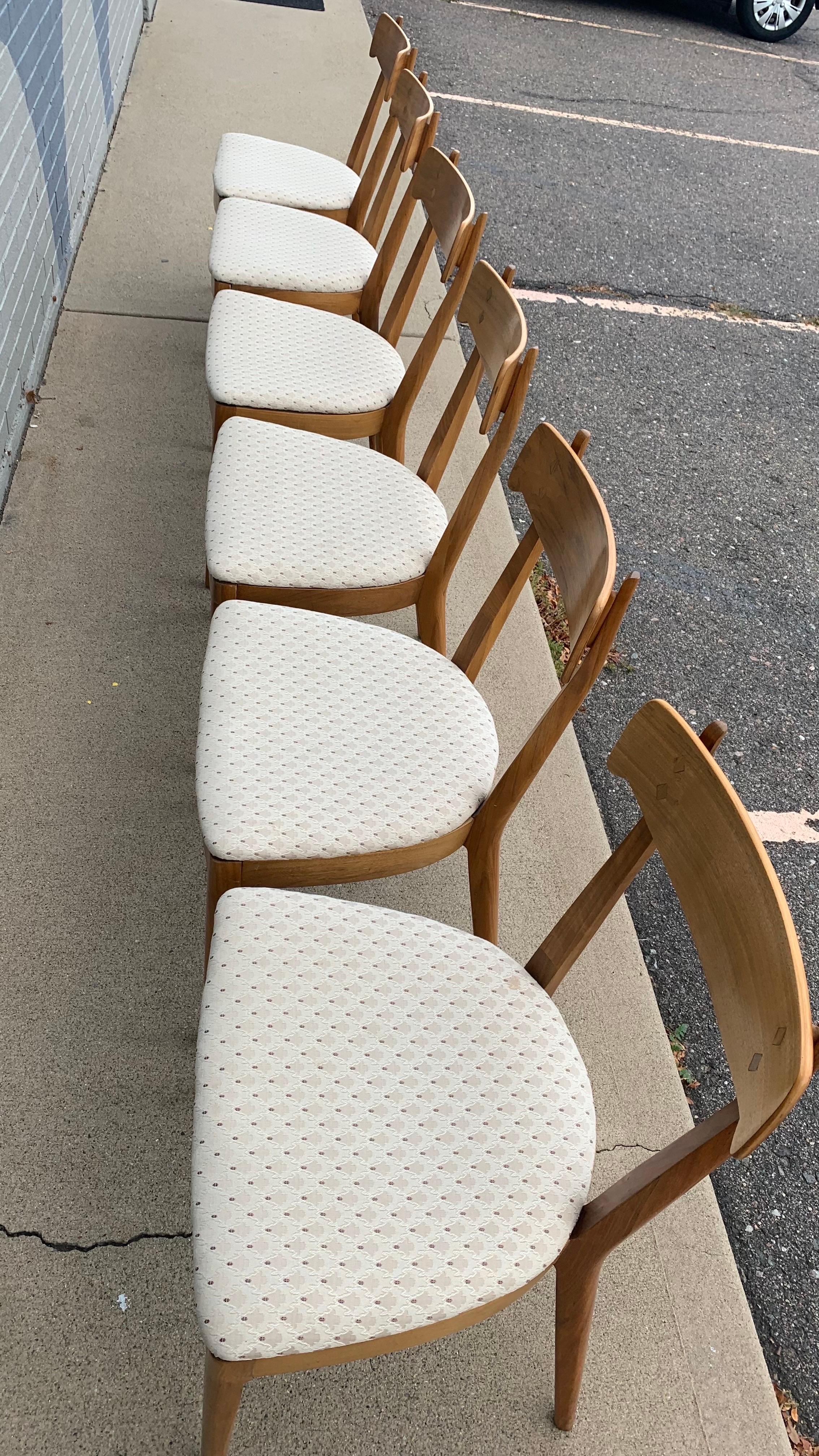 Fabric Kipp Stewart for Drexel Declaration Dining Chairs, set of 6 For Sale