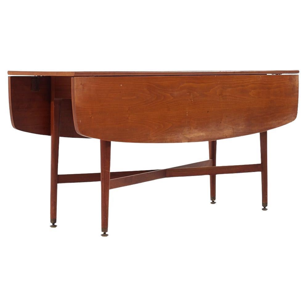 Kipp Stewart for Drexel Declaration MCM Walnut Drop Leaf Dining Console Table