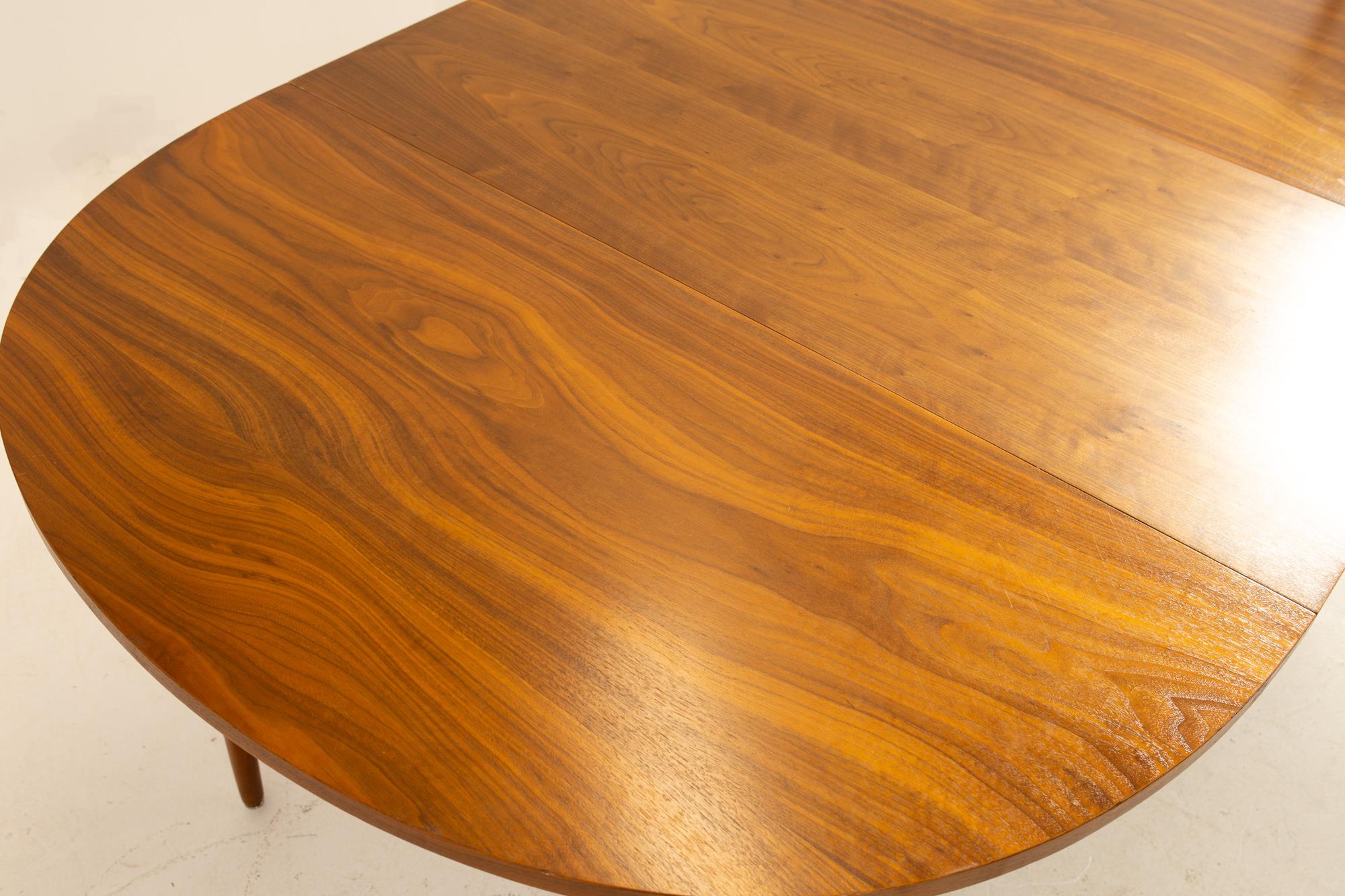 Kipp Stewart for Drexel Declaration MCM Expanding Round Walnut Dining Table 2