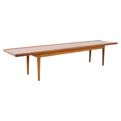 Kipp Stewart for Drexel Declaration Mid Century Long Walnut Coffee Table