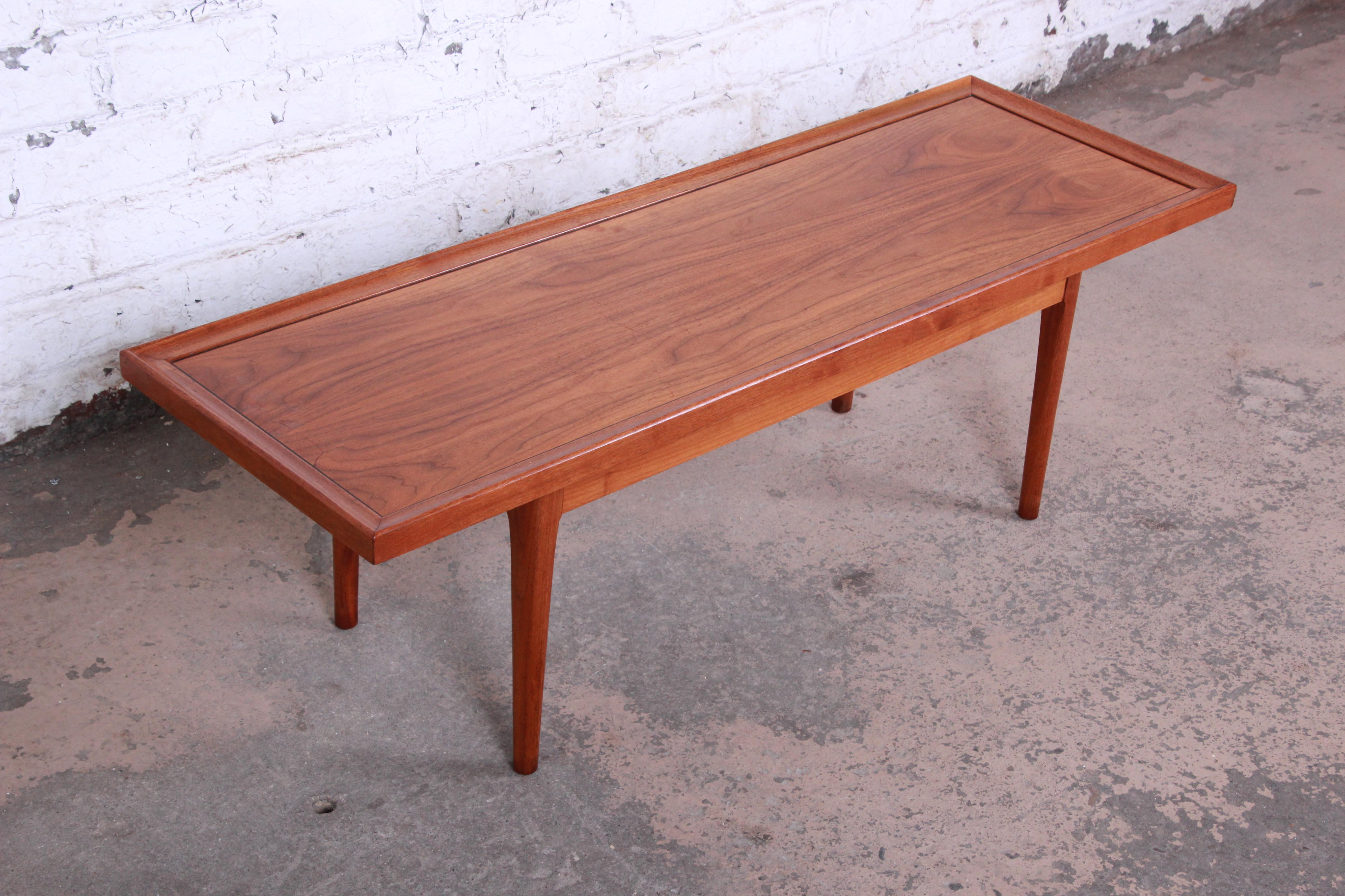 Kipp Stewart for Drexel Declaration Mid-Century Modern Walnut Coffee Table, 1961 In Good Condition In South Bend, IN