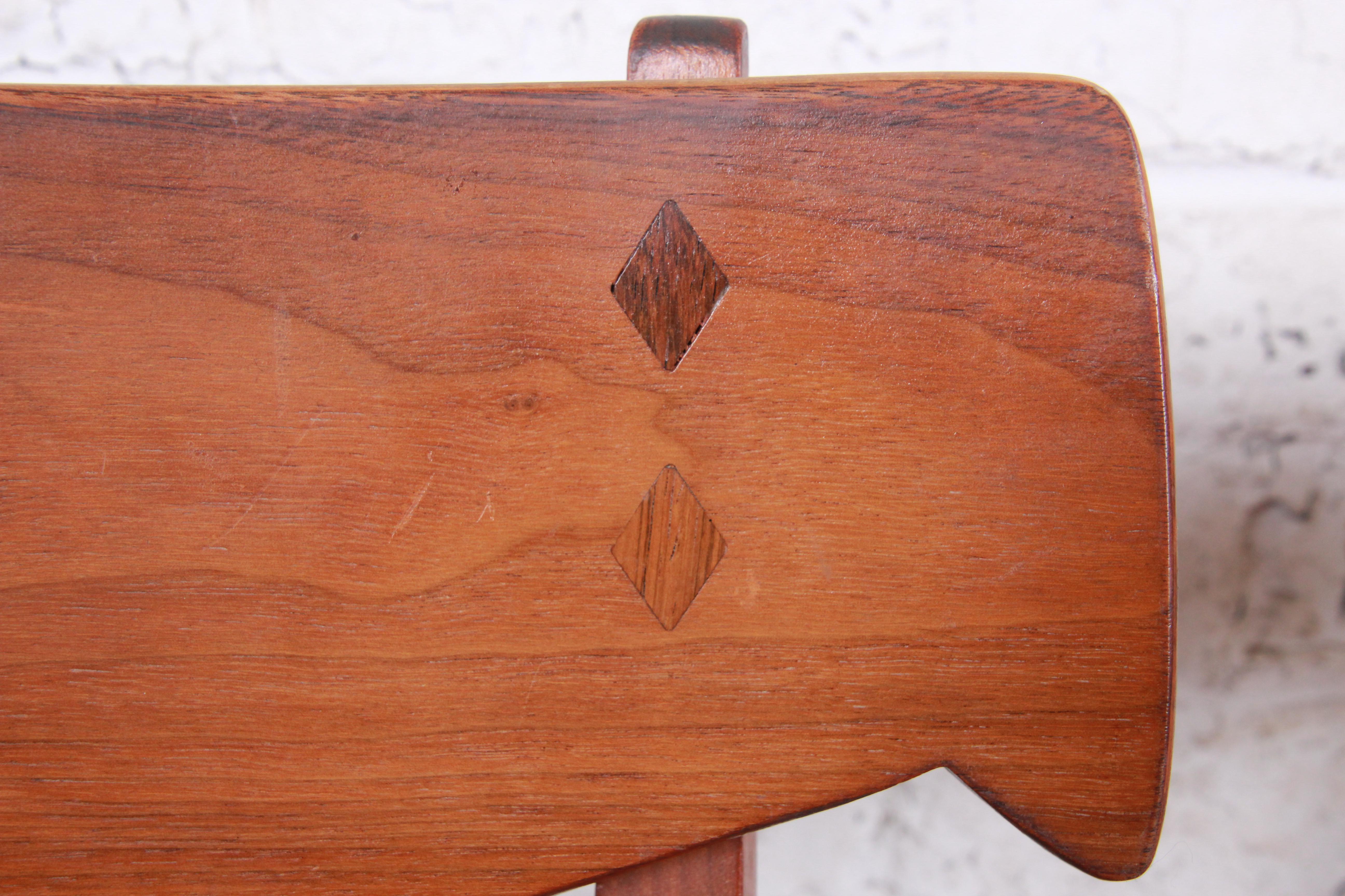 Upholstery Kipp Stewart for Drexel Declaration Midcentury Sculpted Walnut Dining Chairs