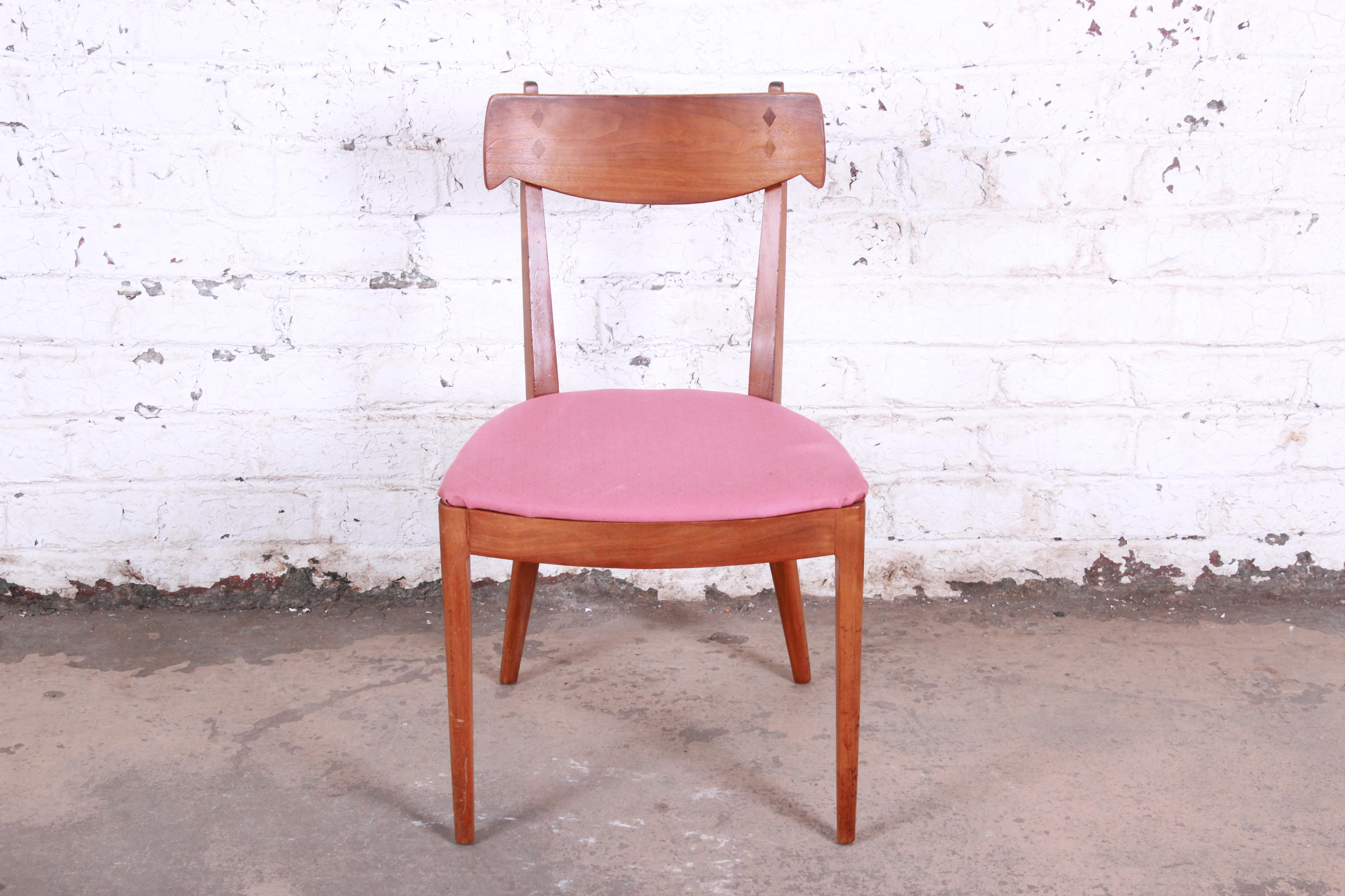 Kipp Stewart for Drexel Declaration Midcentury Sculpted Walnut Dining Chairs 1