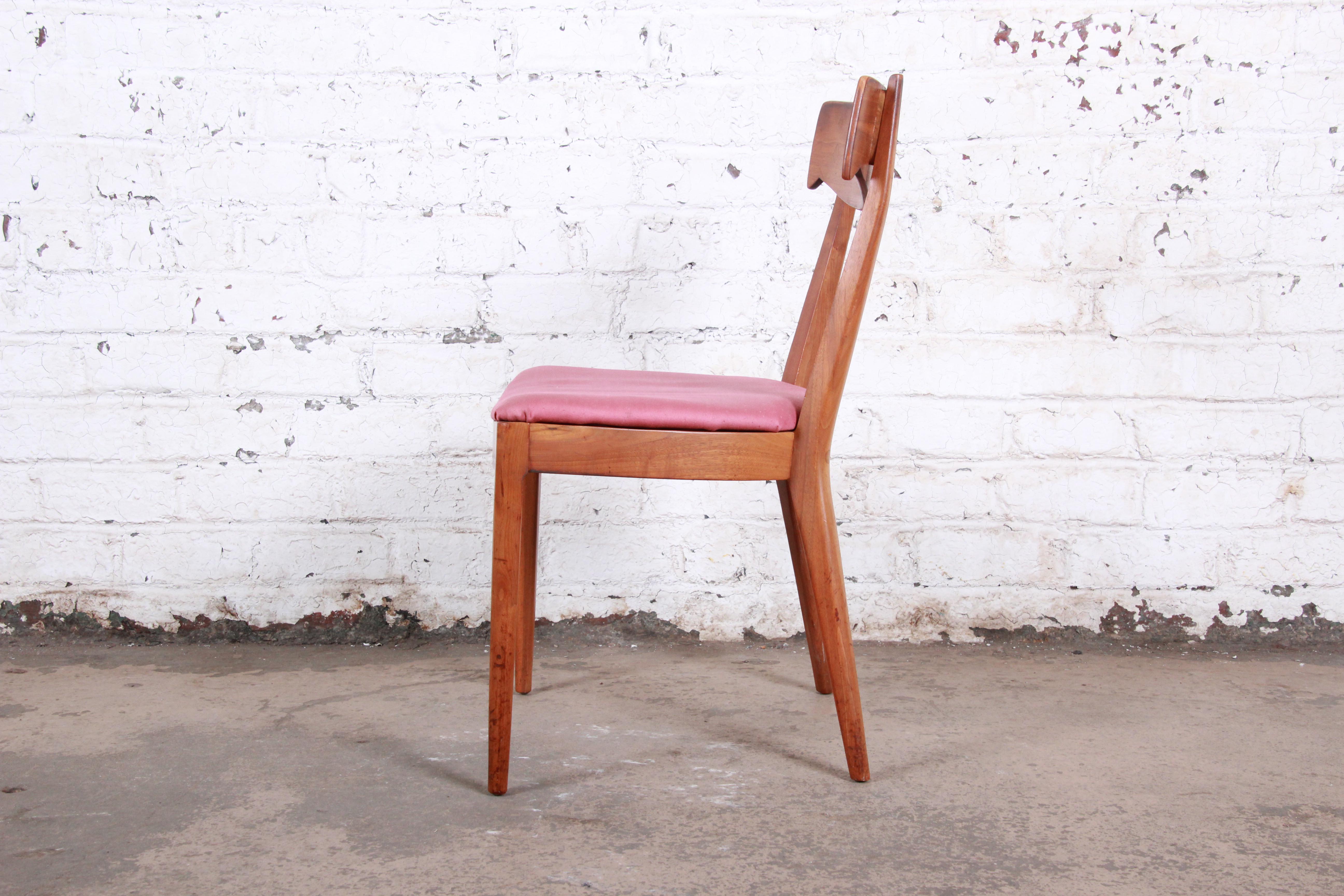 Kipp Stewart for Drexel Declaration Midcentury Sculpted Walnut Dining Chairs 2