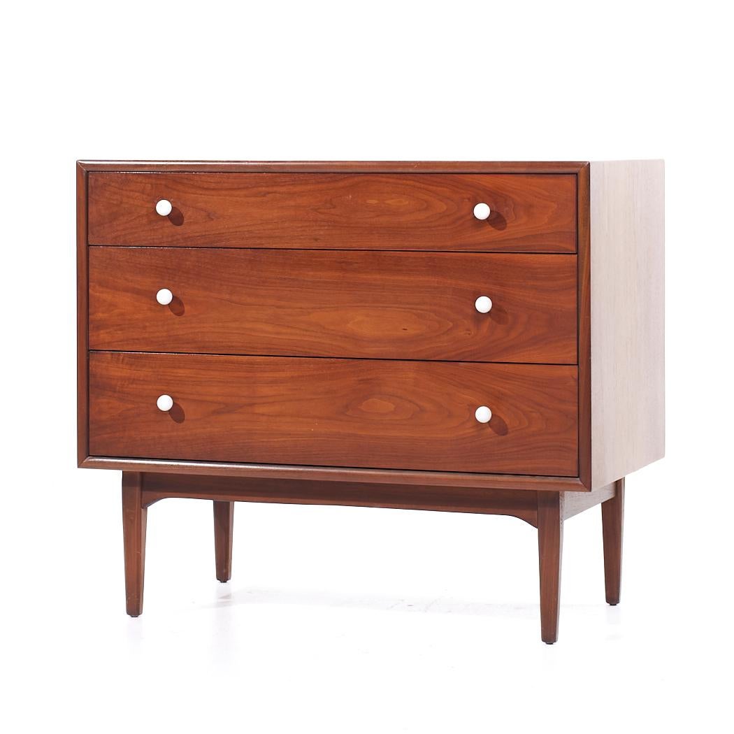 Mid-Century Modern Kipp Stewart for Drexel Declaration Mid Century Walnut 3 Drawer Dresser For Sale