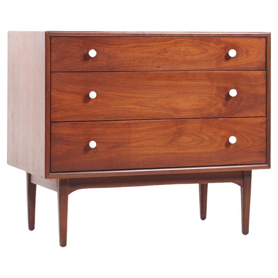 Kipp Stewart for Drexel Declaration Mid Century Walnut 3 Drawer Dresser For Sale