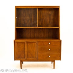 Kipp Stewart for Drexel Declaration Mid Century Walnut Buffet & Hutch
