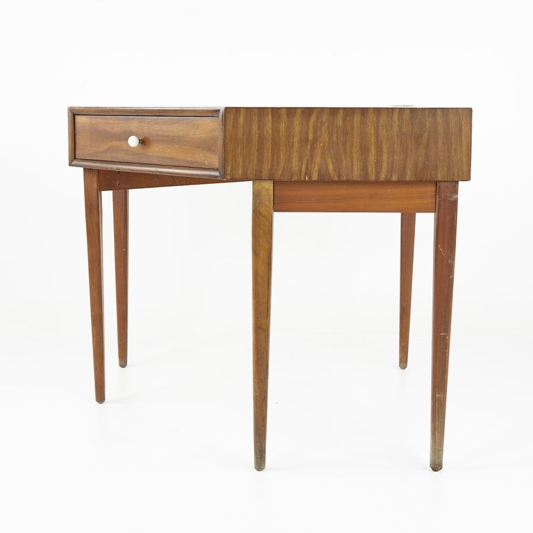 Mid-Century Modern Kipp Stewart for Drexel Declaration Mid Century Walnut Corner Desk For Sale