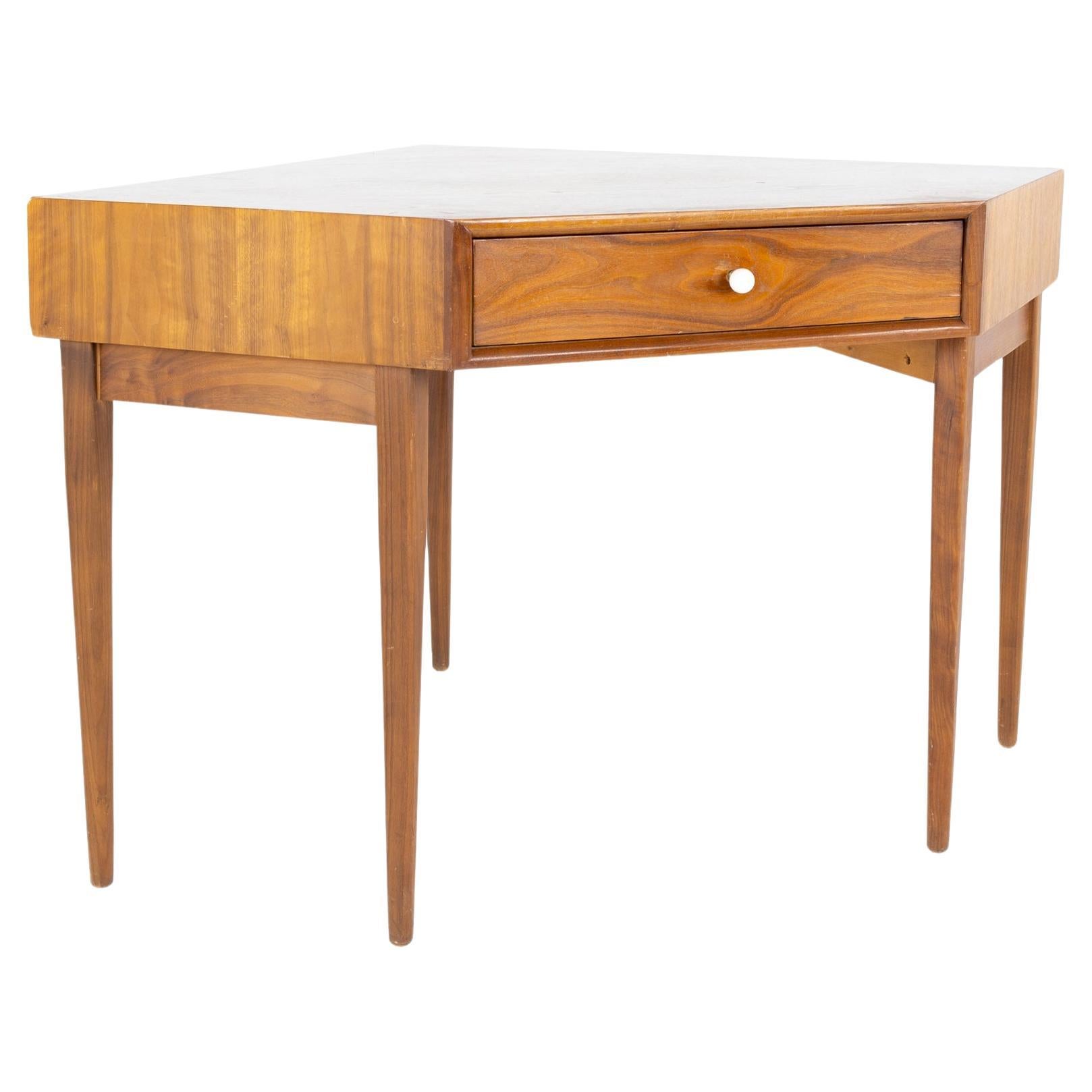 Kipp Stewart for Drexel Declaration Mid Century Walnut Corner Desk