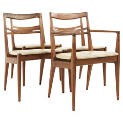 Kipp Stewart for Drexel Declaration Mid Century Walnut Dining Chairs, Set of 4