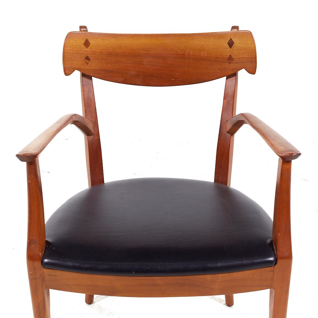 Kipp Stewart for Drexel Declaration Mid Century Walnut Dining Chairs - Set of 8 For Sale 3
