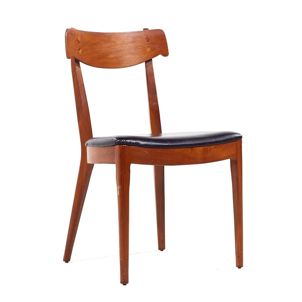 Kipp Stewart for Drexel Declaration Mid Century Walnut Dining Chairs - Set of 8 For Sale 4