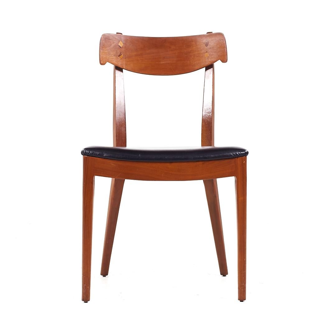 Kipp Stewart for Drexel Declaration Mid Century Walnut Dining Chairs - Set of 8 For Sale 5