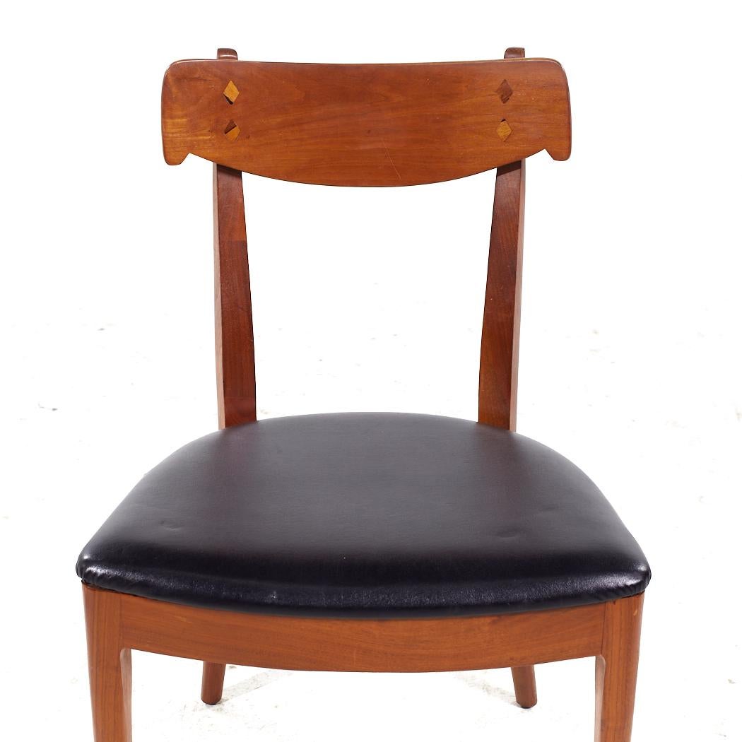 Kipp Stewart for Drexel Declaration Mid Century Walnut Dining Chairs - Set of 8 For Sale 10