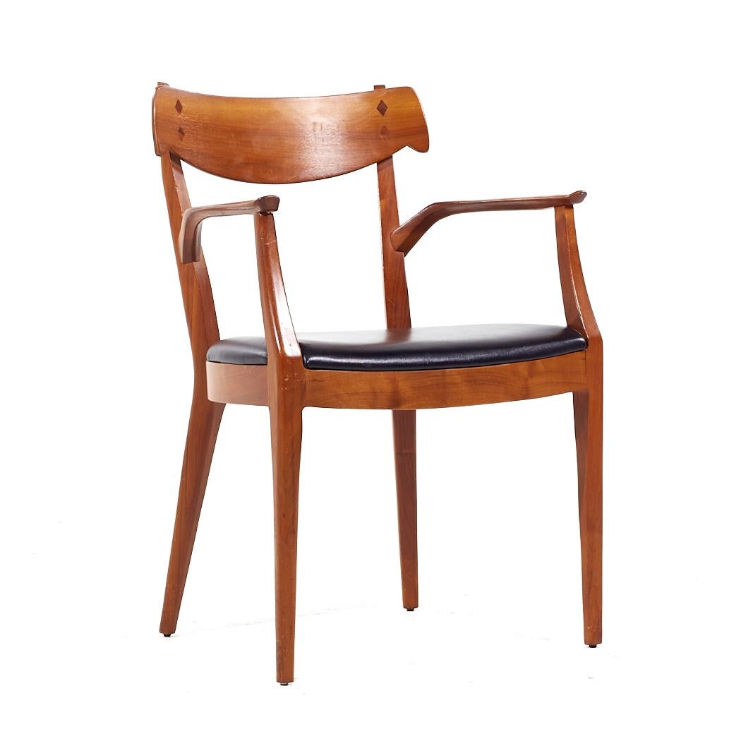 American Kipp Stewart for Drexel Declaration Mid Century Walnut Dining Chairs - Set of 8 For Sale
