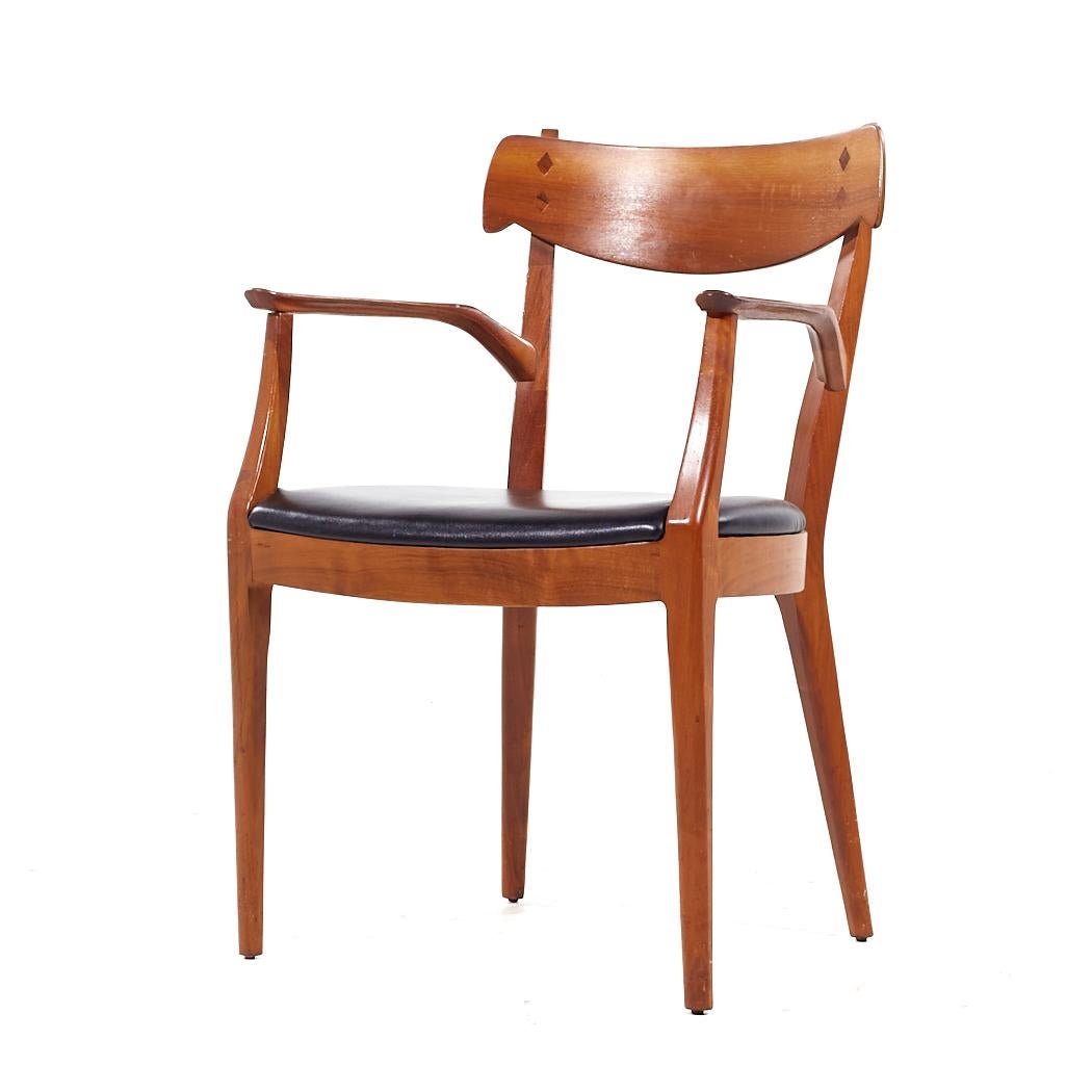 Late 20th Century Kipp Stewart for Drexel Declaration Mid Century Walnut Dining Chairs - Set of 8 For Sale