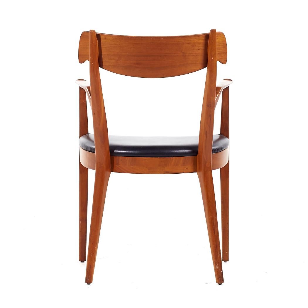 Kipp Stewart for Drexel Declaration Mid Century Walnut Dining Chairs - Set of 8 For Sale 1