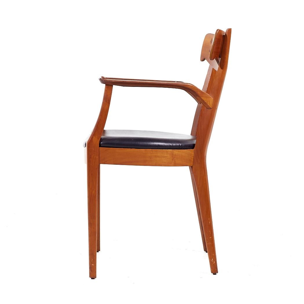 Kipp Stewart for Drexel Declaration Mid Century Walnut Dining Chairs - Set of 8 For Sale 2