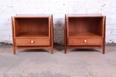 Kipp Stewart for Drexel Declaration Mid-Century Walnut Floating Nightstands