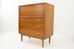 Kipp Stewart for Drexel Declaration Mid Century Walnut Highboy Dresser