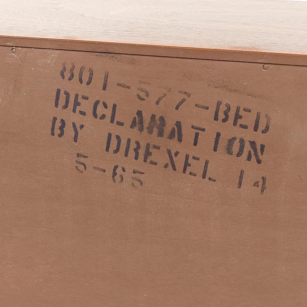 Kipp Stewart for Drexel Declaration Mid Century Walnut King Storage Headboard For Sale 4