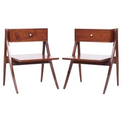 Used Kipp Stewart for Drexel Declaration Mid Century Walnut Nightstands - Pair