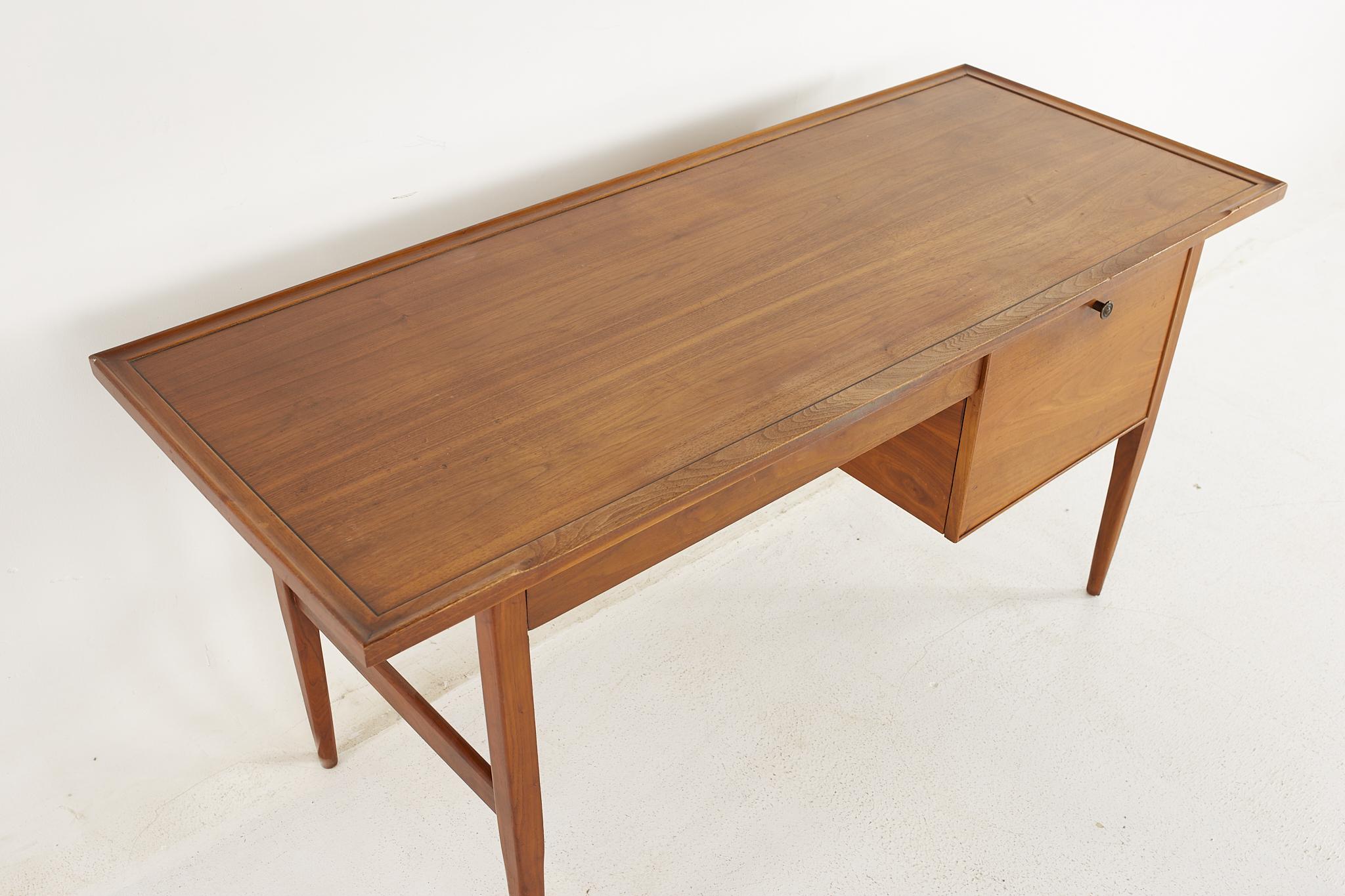 American Kipp Stewart for Drexel Declaration Mid Century Walnut Writing Desk For Sale