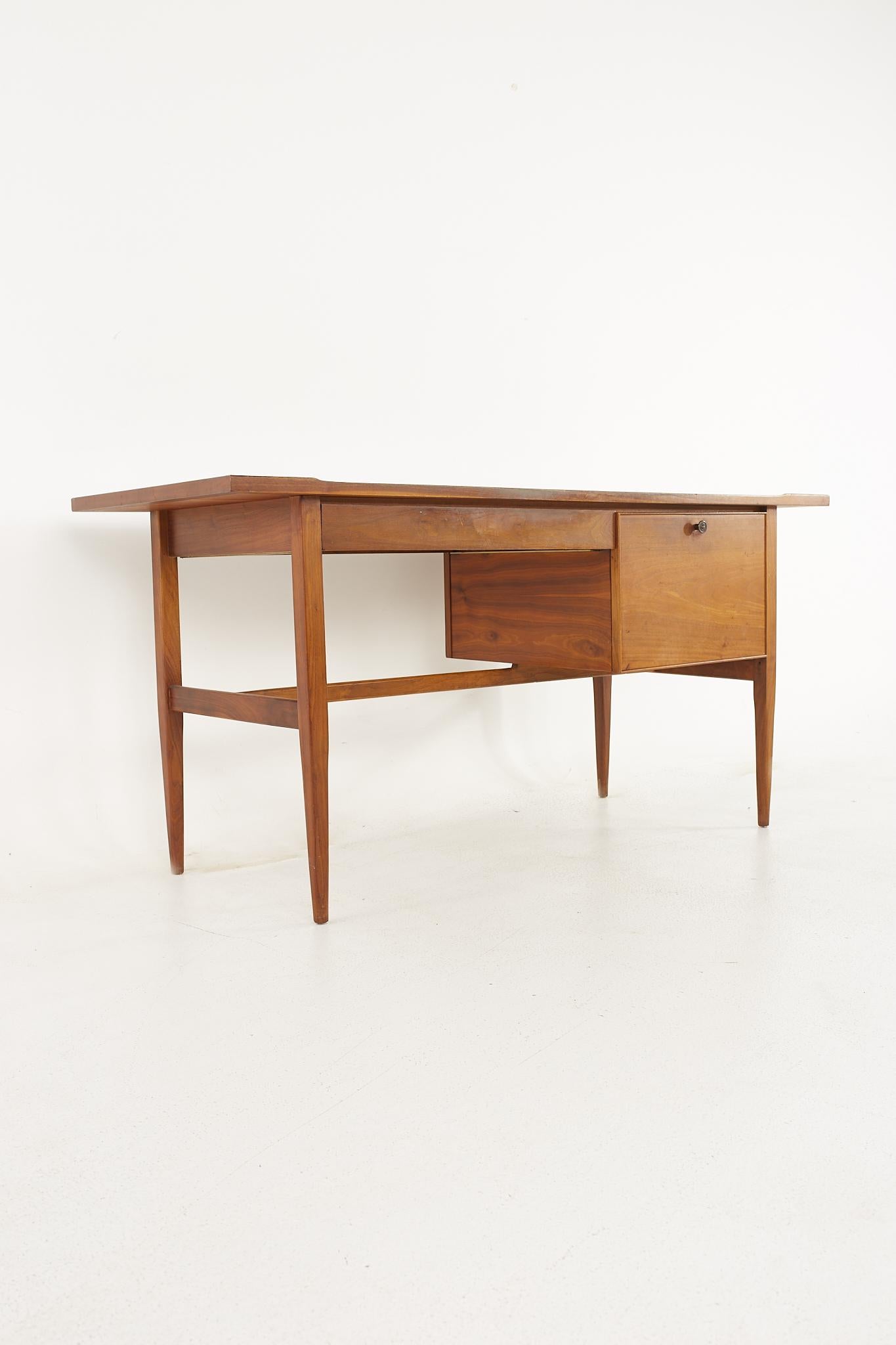 20th Century Kipp Stewart for Drexel Declaration Mid Century Walnut Writing Desk For Sale