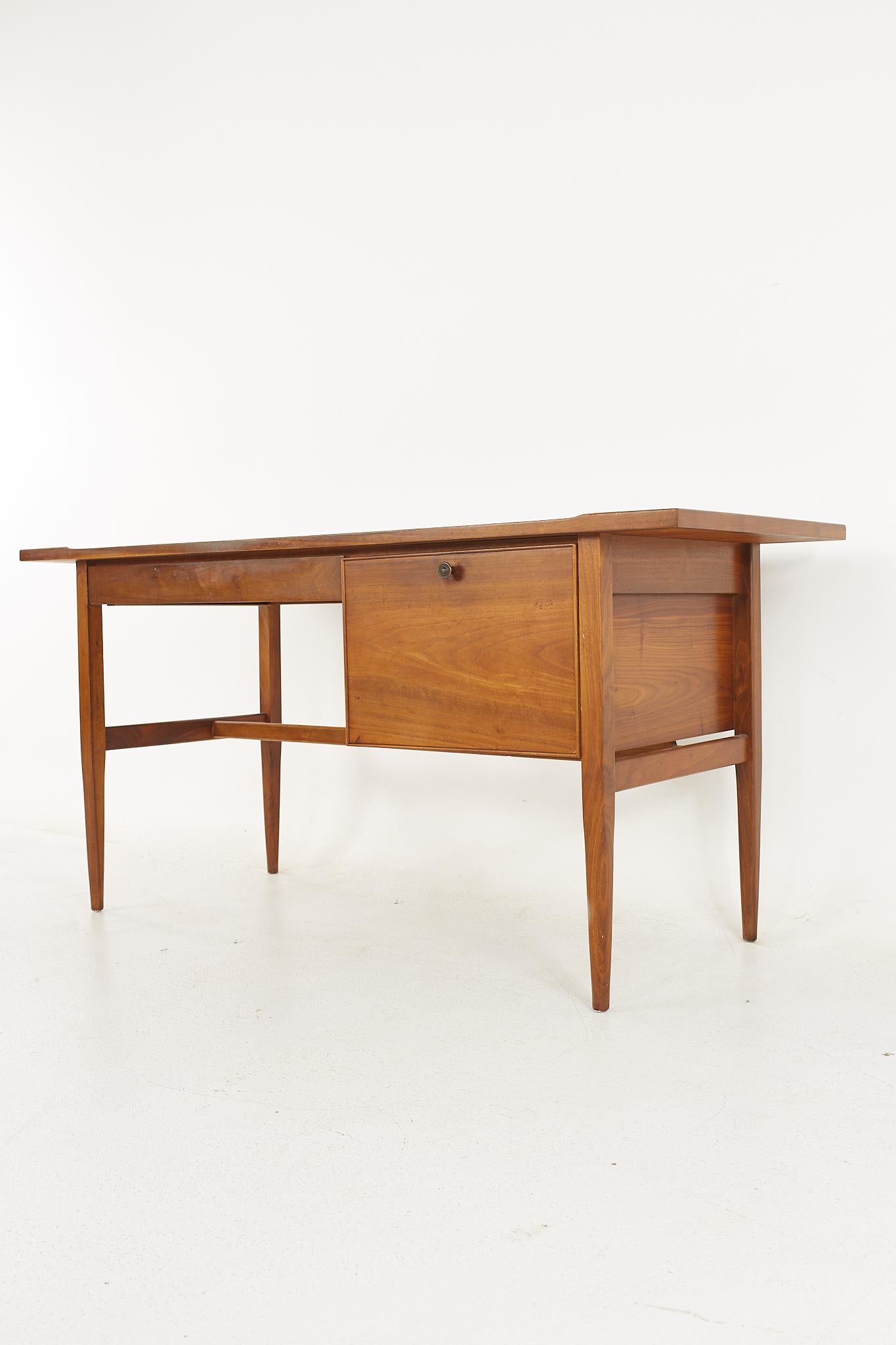 Kipp Stewart for Drexel Declaration Mid Century Walnut Writing Desk For Sale 1