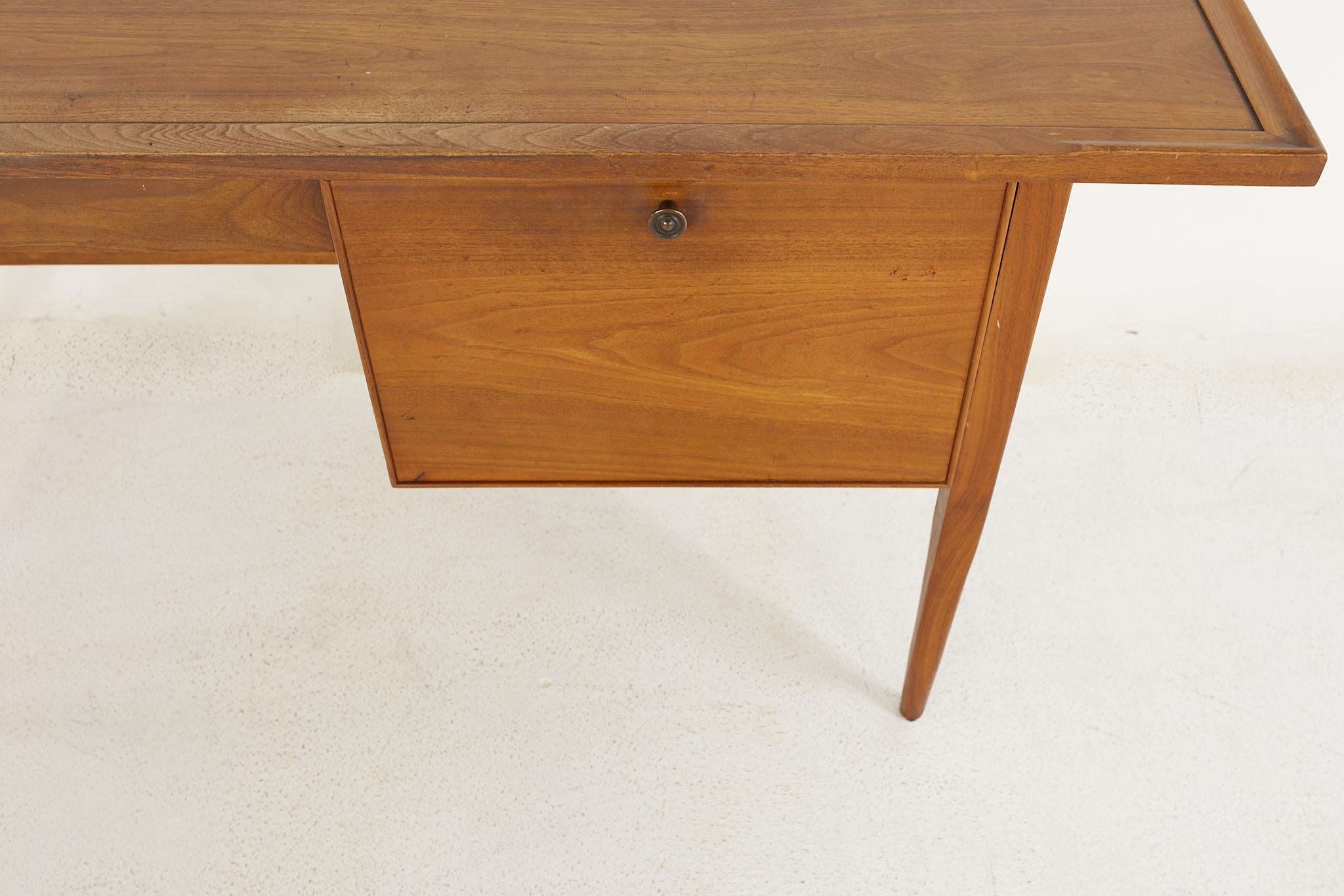 Kipp Stewart for Drexel Declaration Mid Century Walnut Writing Desk For Sale 2