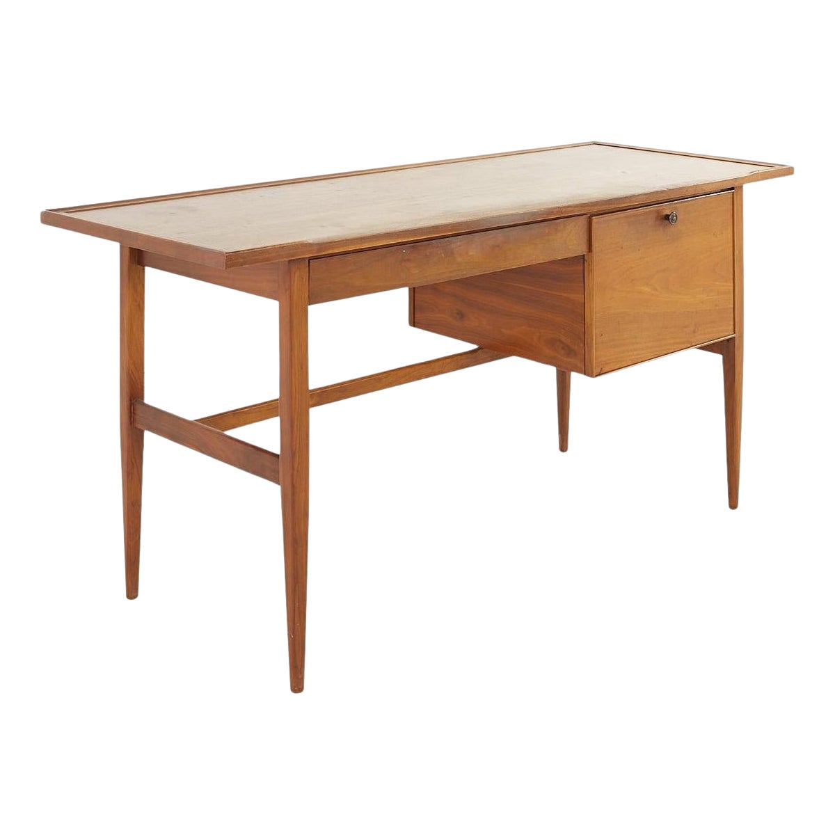 Kipp Stewart for Drexel Declaration Mid Century Walnut Writing Desk For Sale