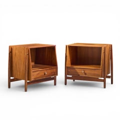 Kipp Stewart for Drexel Declaration Midcentury Walnut Floating Nightstand - Pair