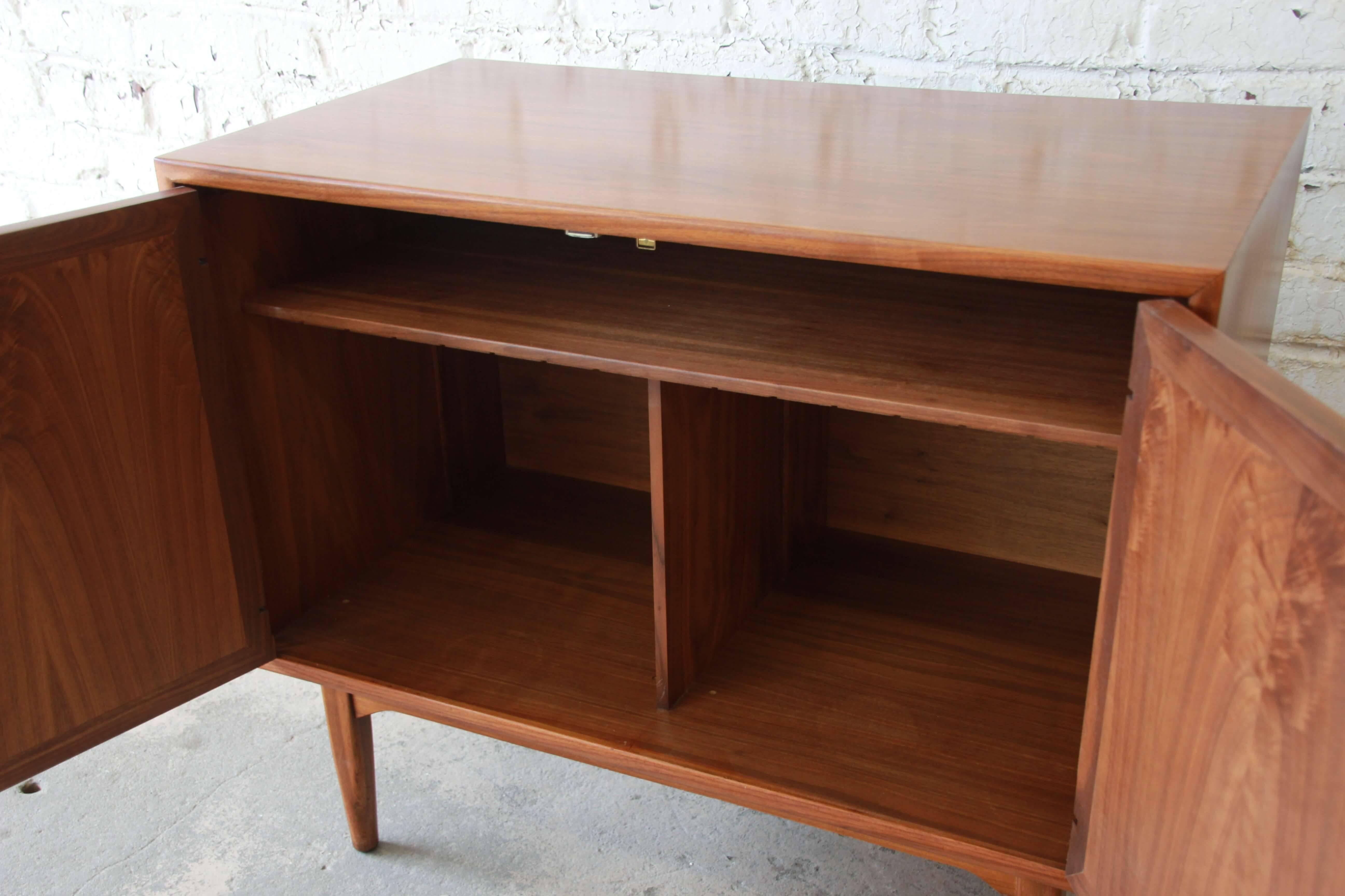 Mid-Century Modern Kipp Stewart for Drexel Declaration Midcentury Walnut Record Cabinet