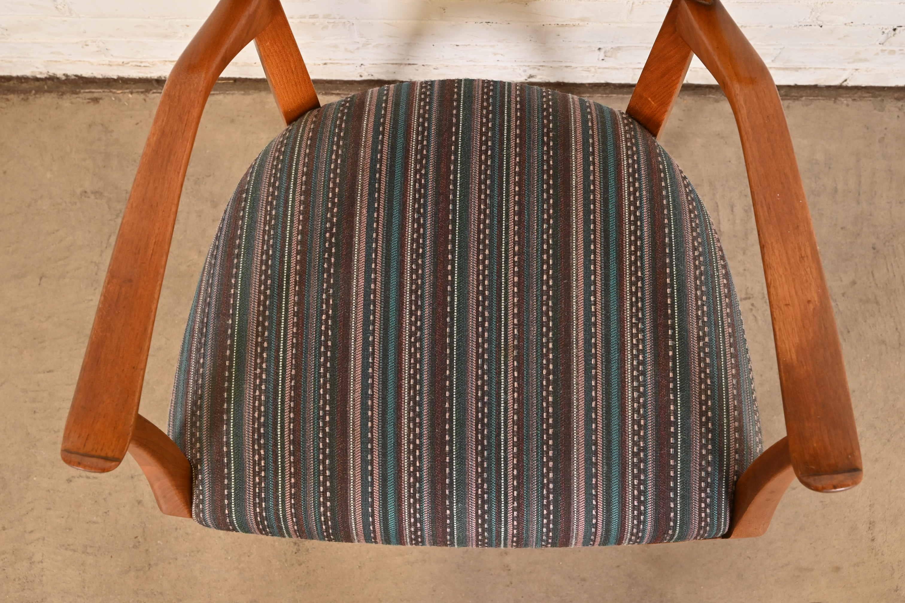 Kipp Stewart for Drexel Declaration Sculpted Walnut Armchair For Sale 2