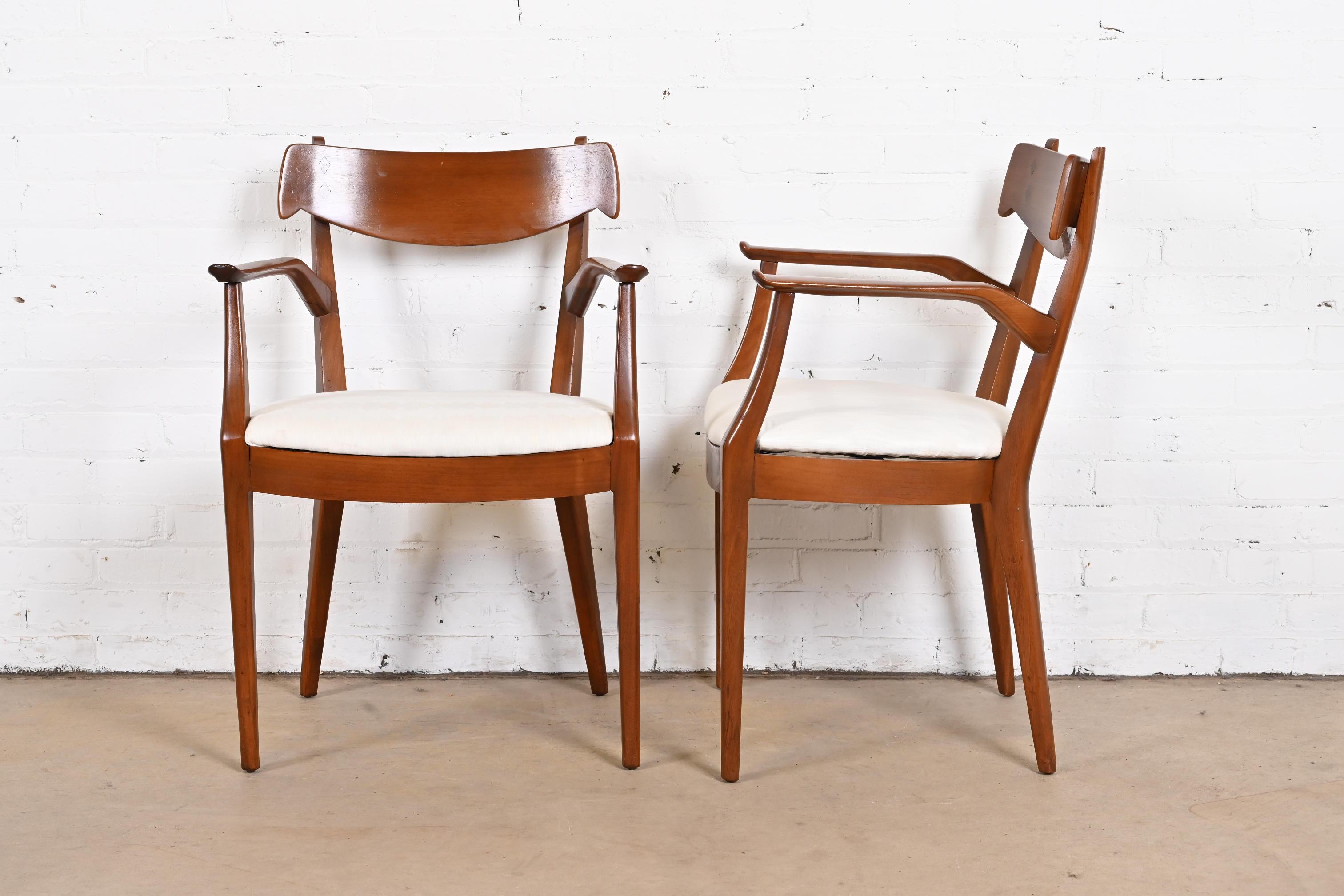 Kipp Stewart for Drexel Declaration Sculpted Walnut Dining Chairs, Set of Six 5