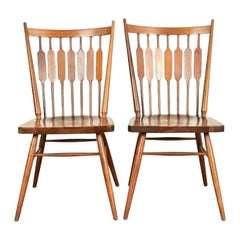 Kipp Stewart for Drexel Declaration Sculpted Walnut Side Chairs or Dining Chairs