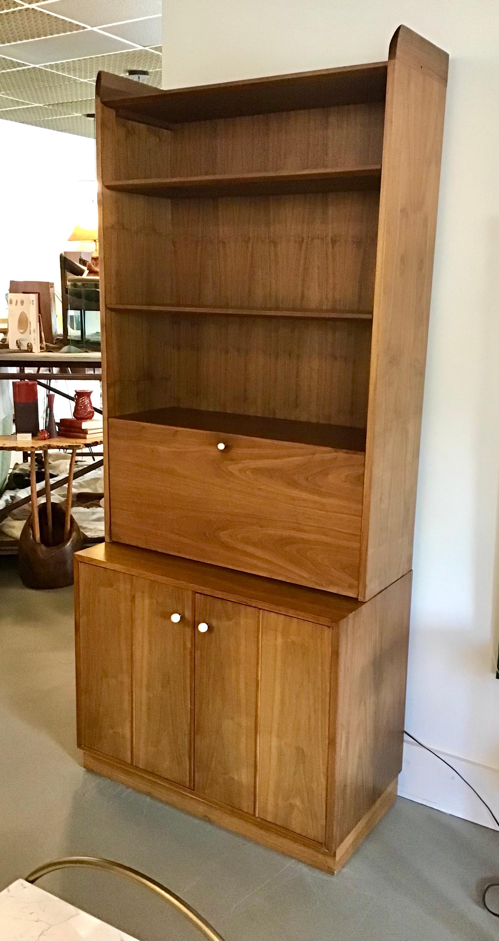 Mid-Century Modern Kipp Stewart for Drexel Declaration Secretary Desk / Bar / Bookshelf For Sale
