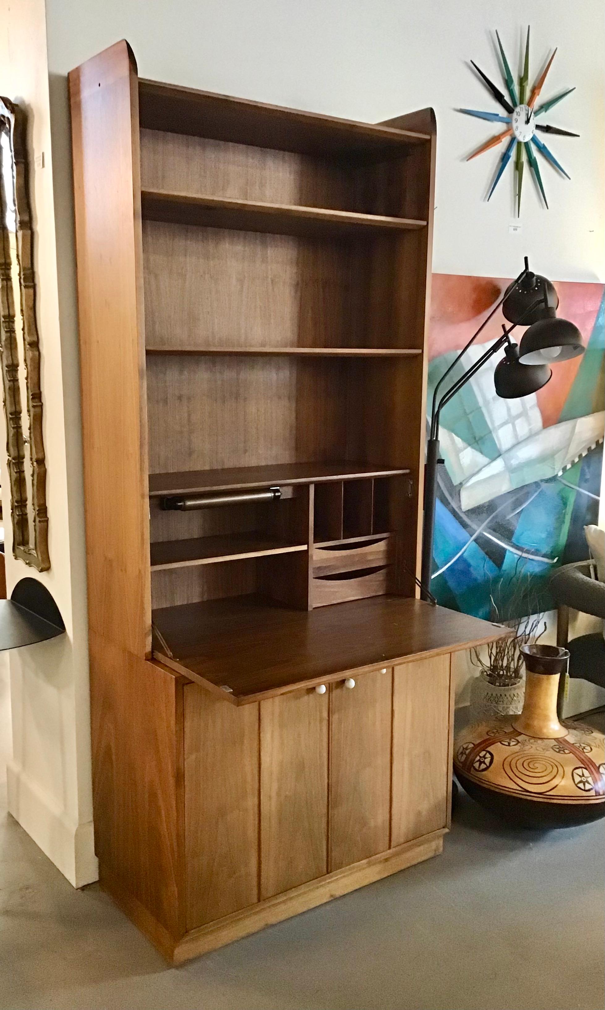 Kipp Stewart for Drexel Declaration Secretary Desk / Bar / Bookshelf In Good Condition For Sale In Wheat Ridge, CO